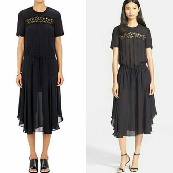 NWT A.L.C. Ardell lace panel midi dress Size 6 - Picture 1 of 16